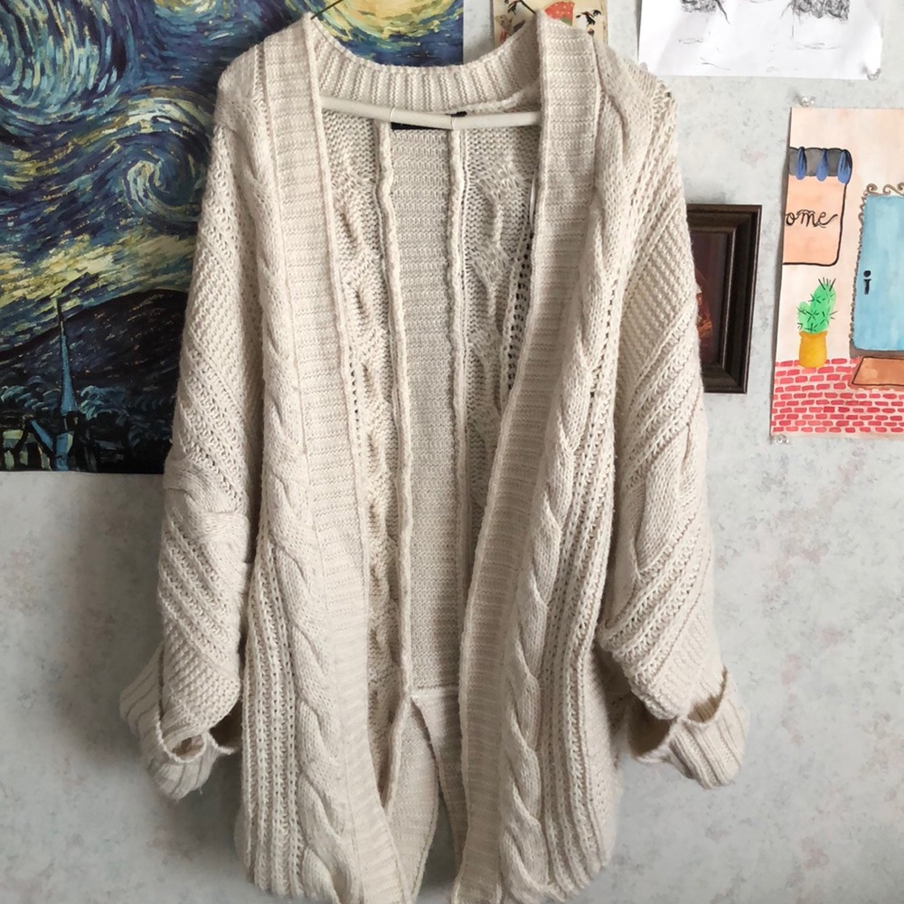 cream color cardigan oversized